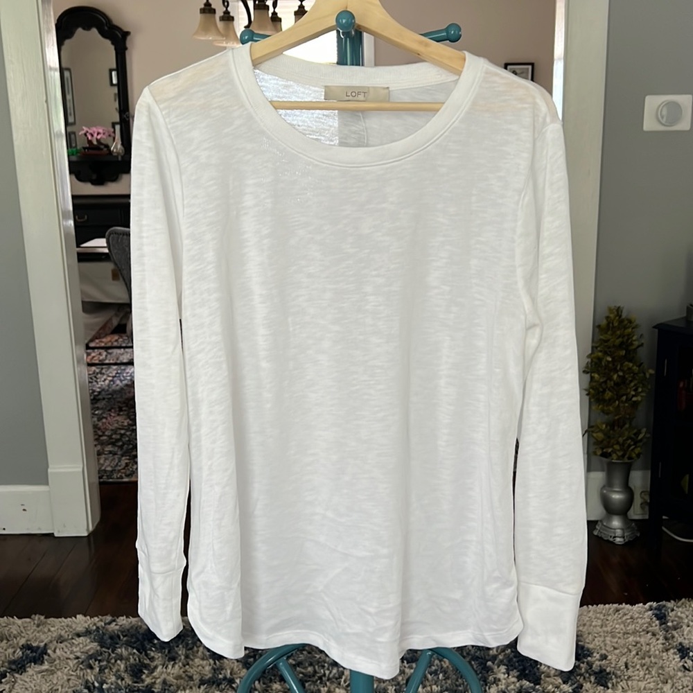 Loft white long sleeve top